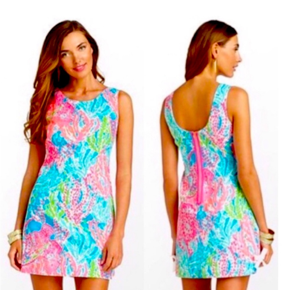 Lilly Pulitzer Delia Shift Dress in Turquoise ‘Lets Cha Cha’ Print HOLY GRAIL 🦄